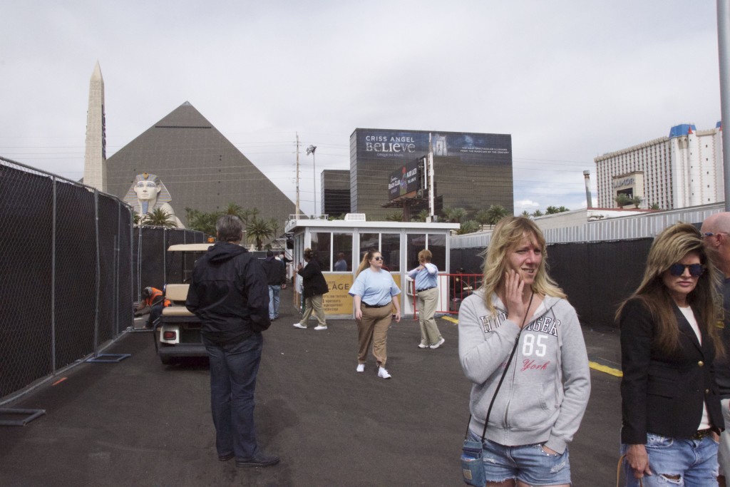 Ticket holders turned away from makeshift will call in parking lot known as MGM Village - Photo © 2015 Donna Balancia