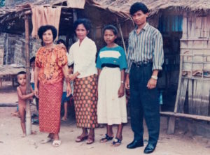 A young Chhom Nimol and her family in the Thai refugee camp - Photo courtesy of Chhom Nimol